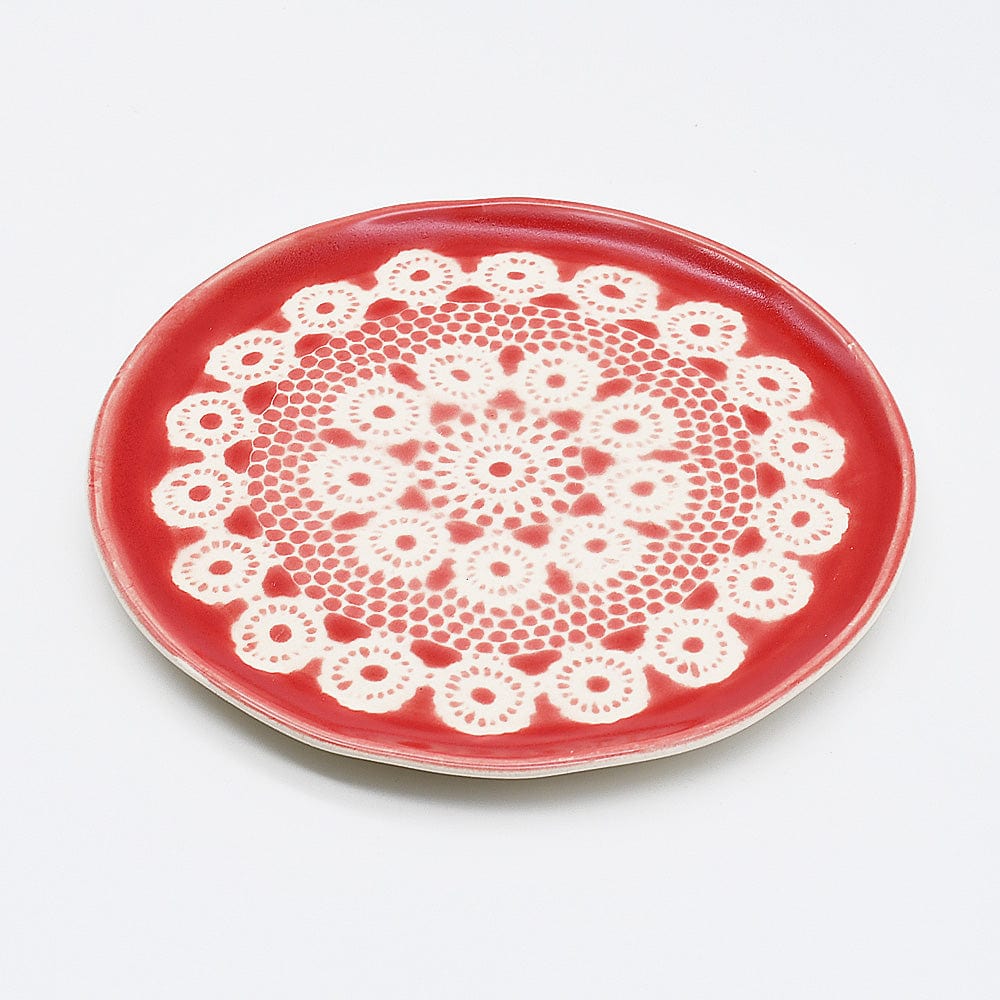 luisa-paix-o-renda-assiette-c-ramique-rouge-22-cm-motif-1 image 4