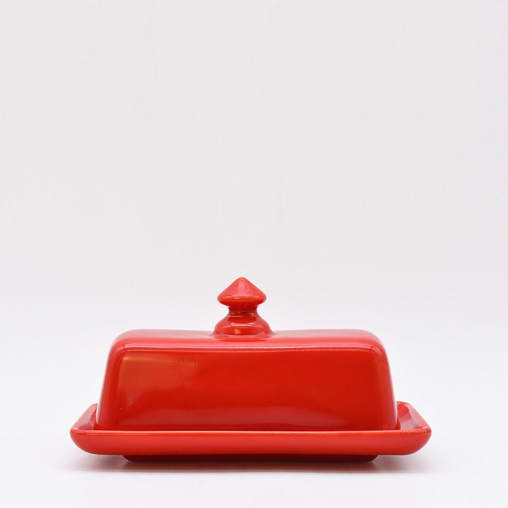 luisa-paix-o-vaisselle-portugaise-beurrier-c-ramique-rouge-20-cm image 1