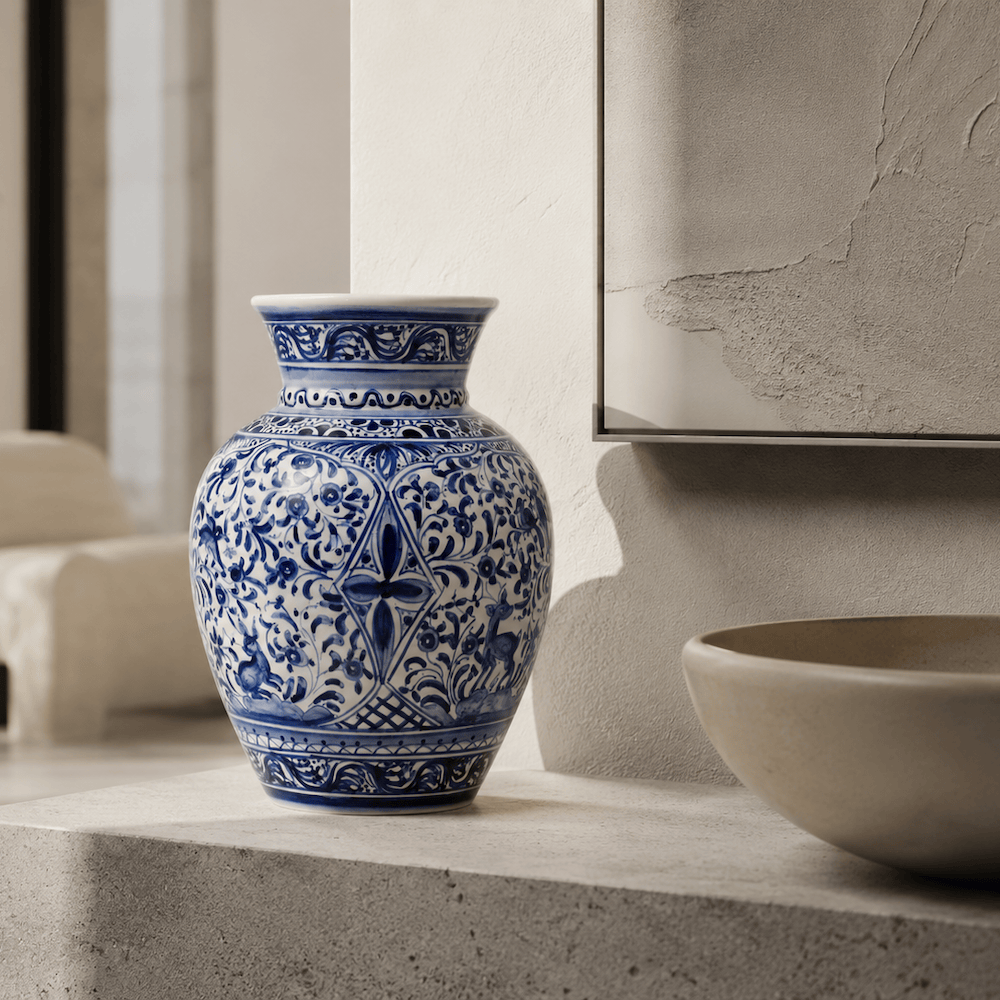 luisa-paix-o-vase-c-ramique-coimbra-bleu-22-cm-pi-ce-unique image 3