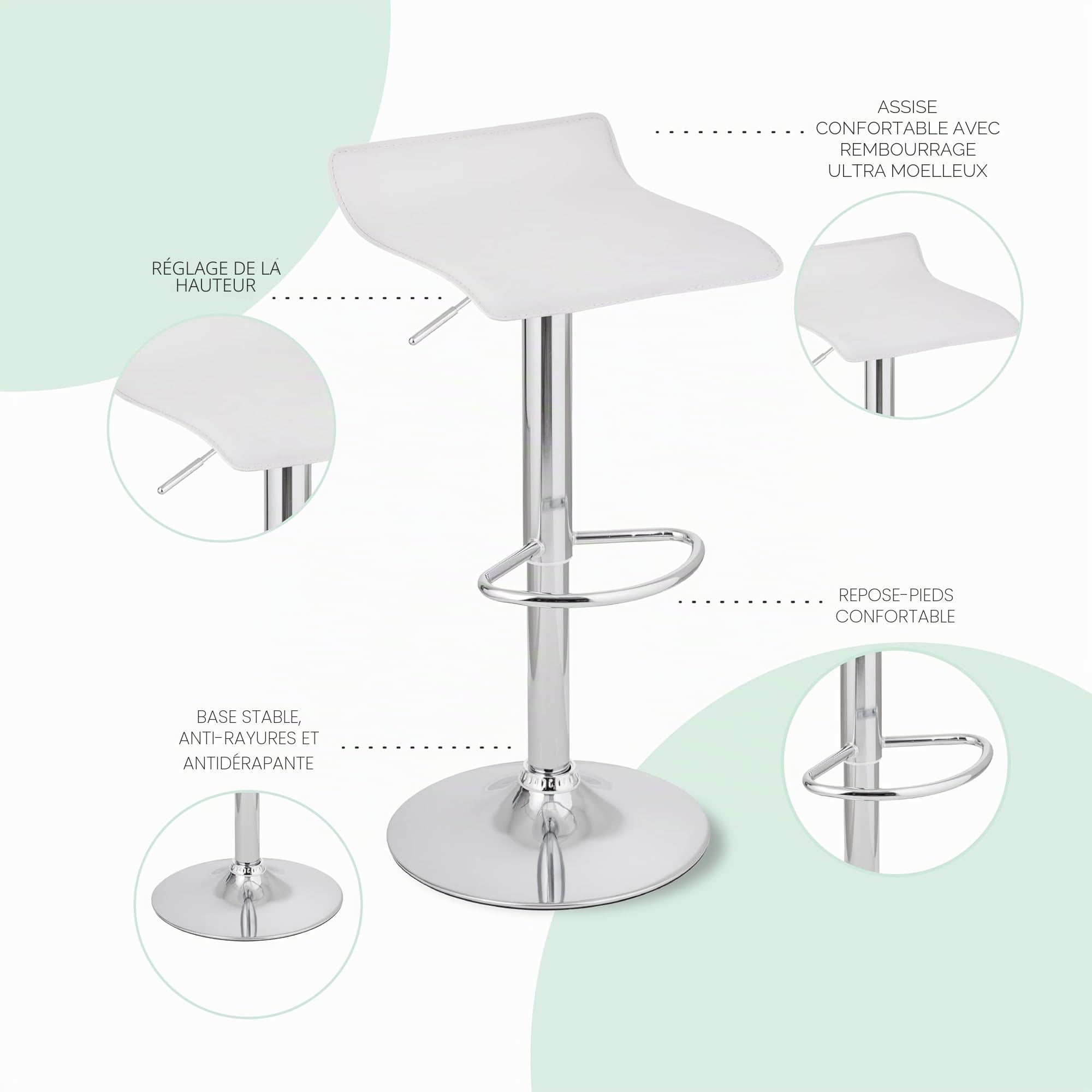 baroni-home-sedie-tabouret-bar-blanc-r-glable-59-79-cm image 4