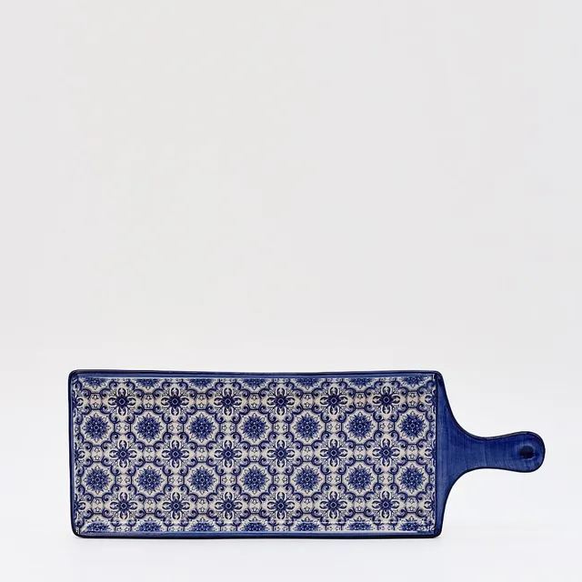 luisa-paix-o-padr-o-plat-c-ramique-bleu-29-cm-avec-poign-e image 1