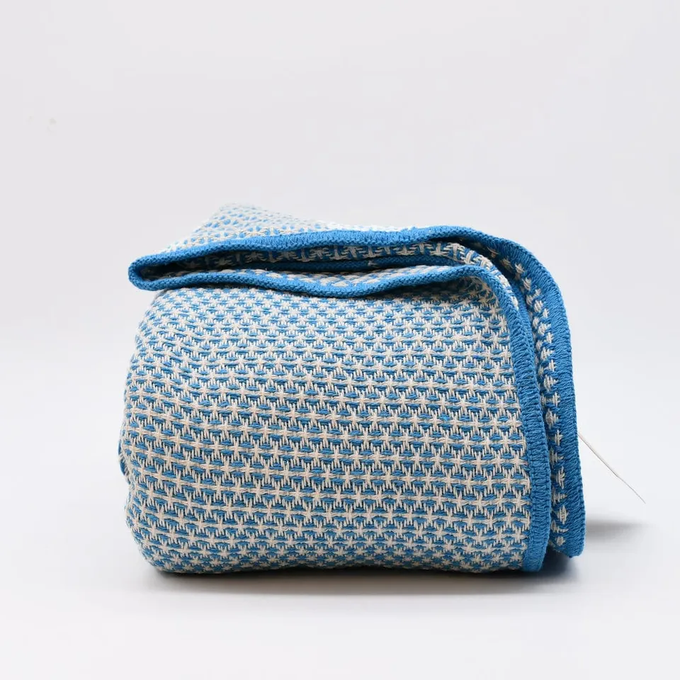 luisa-paix-o-linge-de-maison-maxi-plaid-coton-turquoise-220x170cm image 1