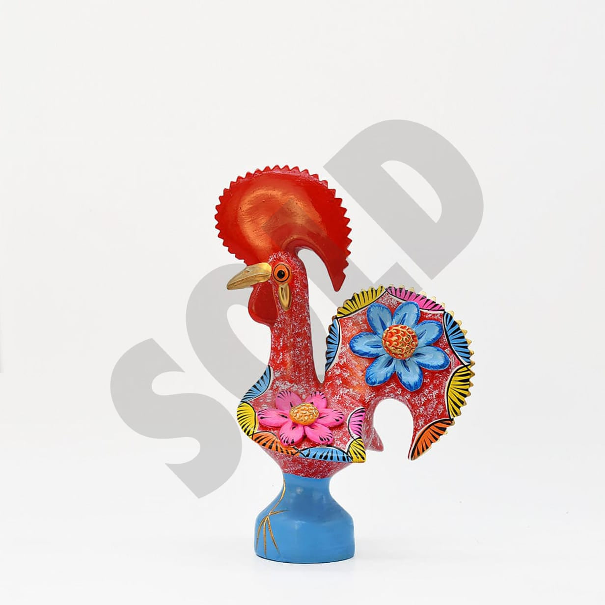 luisa-paix-o-coq-de-barcelos-30cm-figurine-rouge-artisanale image 1