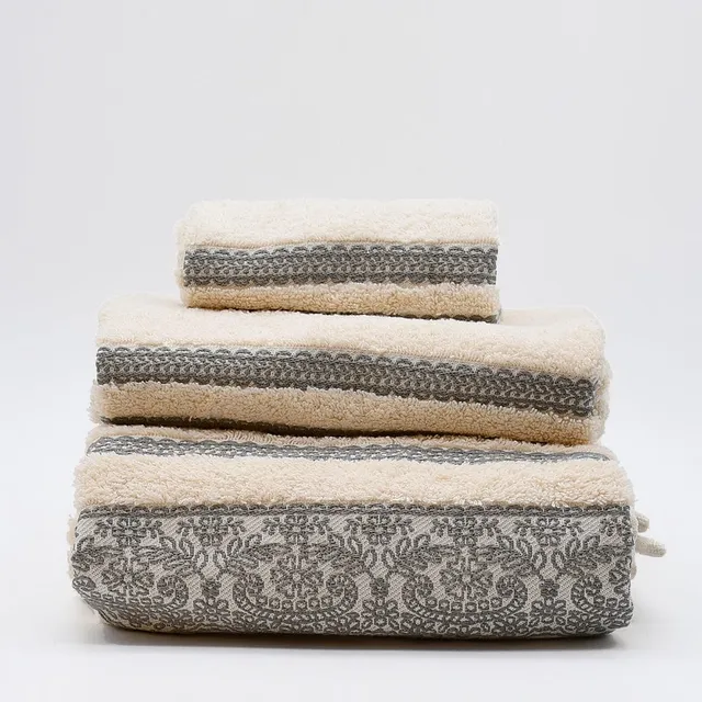 luisa-paix-o-parure-de-bain-3-pi-ces-coton-beige-gris image 1