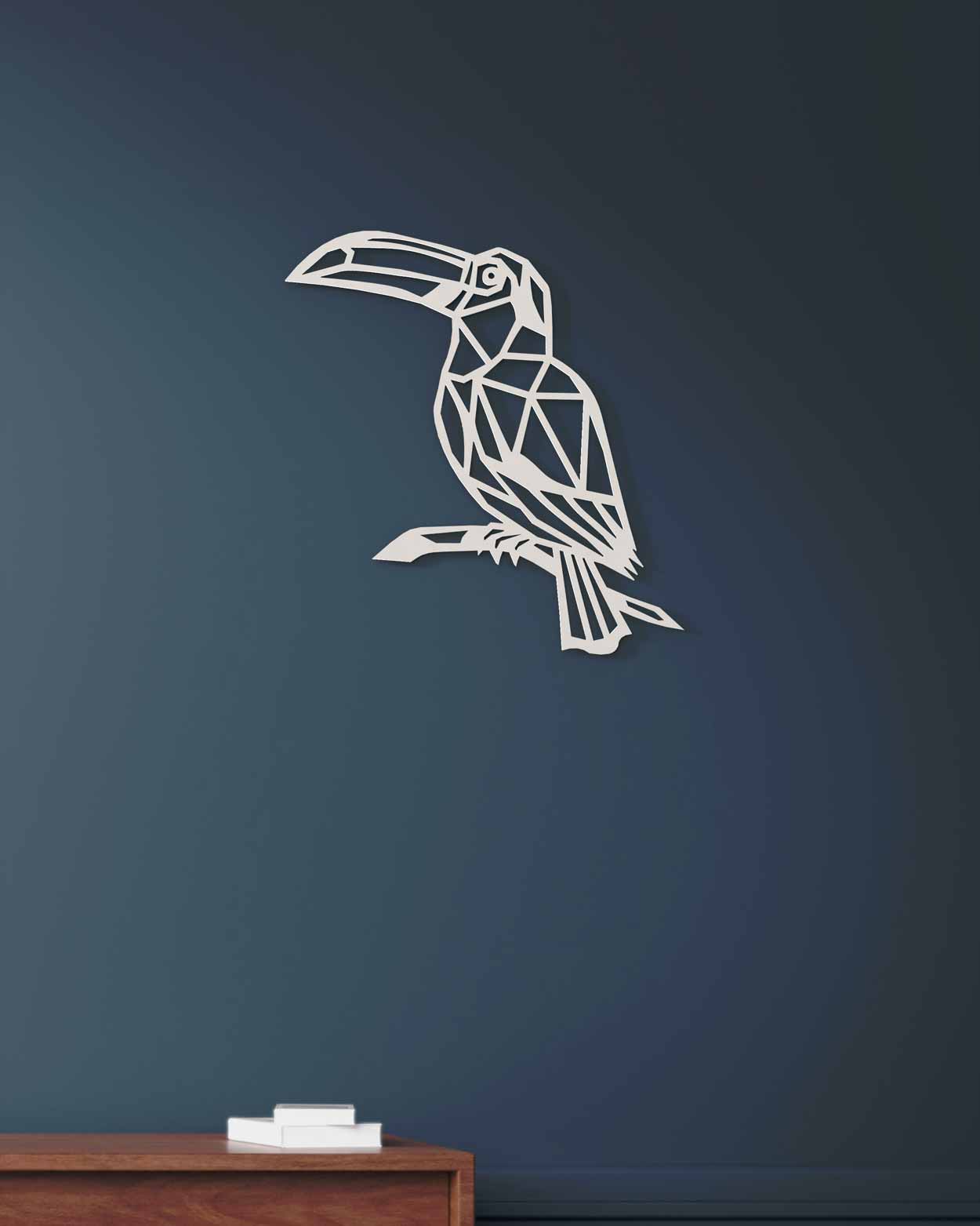 je-suis-art-toucan-one-line-tableau-animal-m-tal-noir image 2
