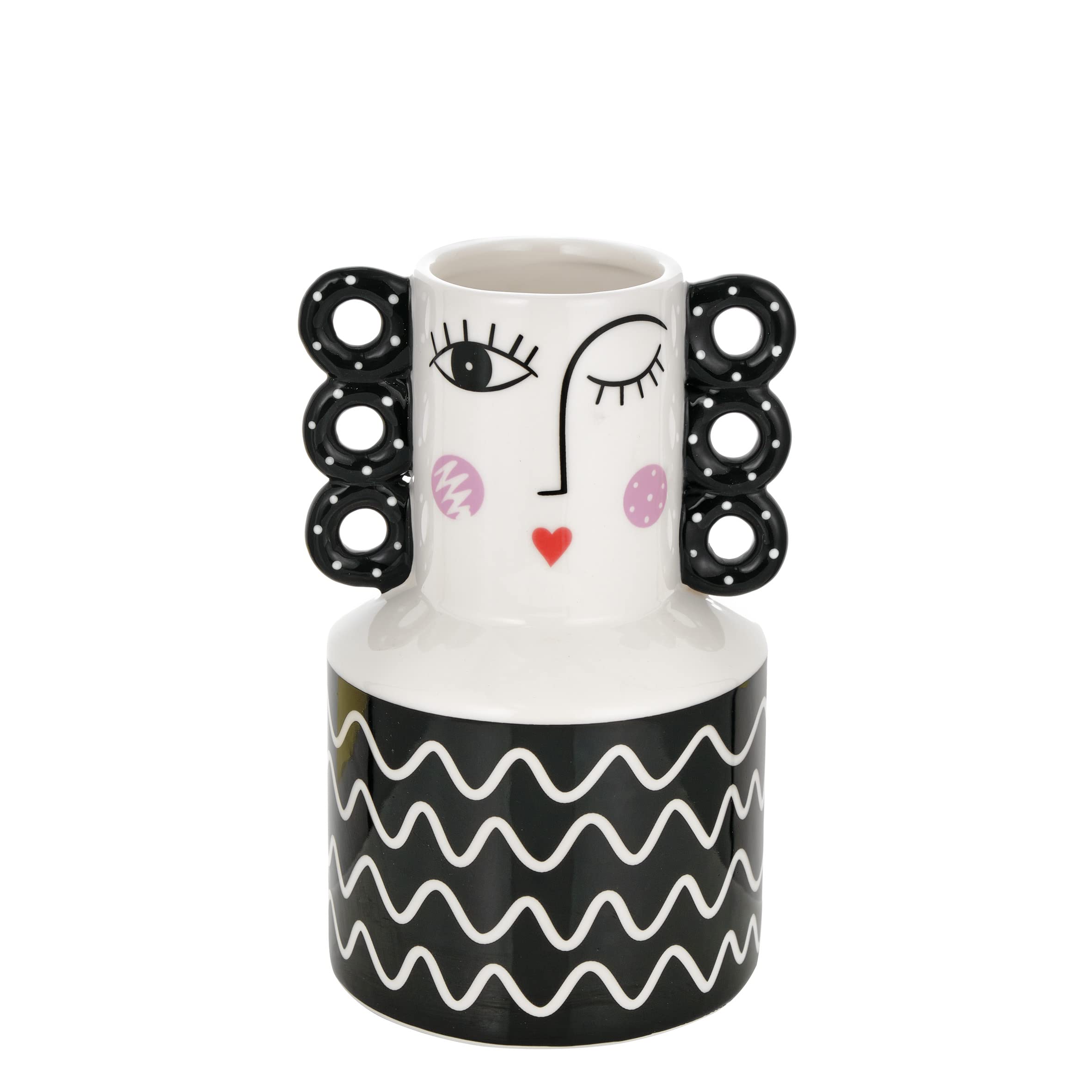 baroni-home-decorazioni-vase-c-ramique-visage-clin-d-il-10x10x16-cm image 5