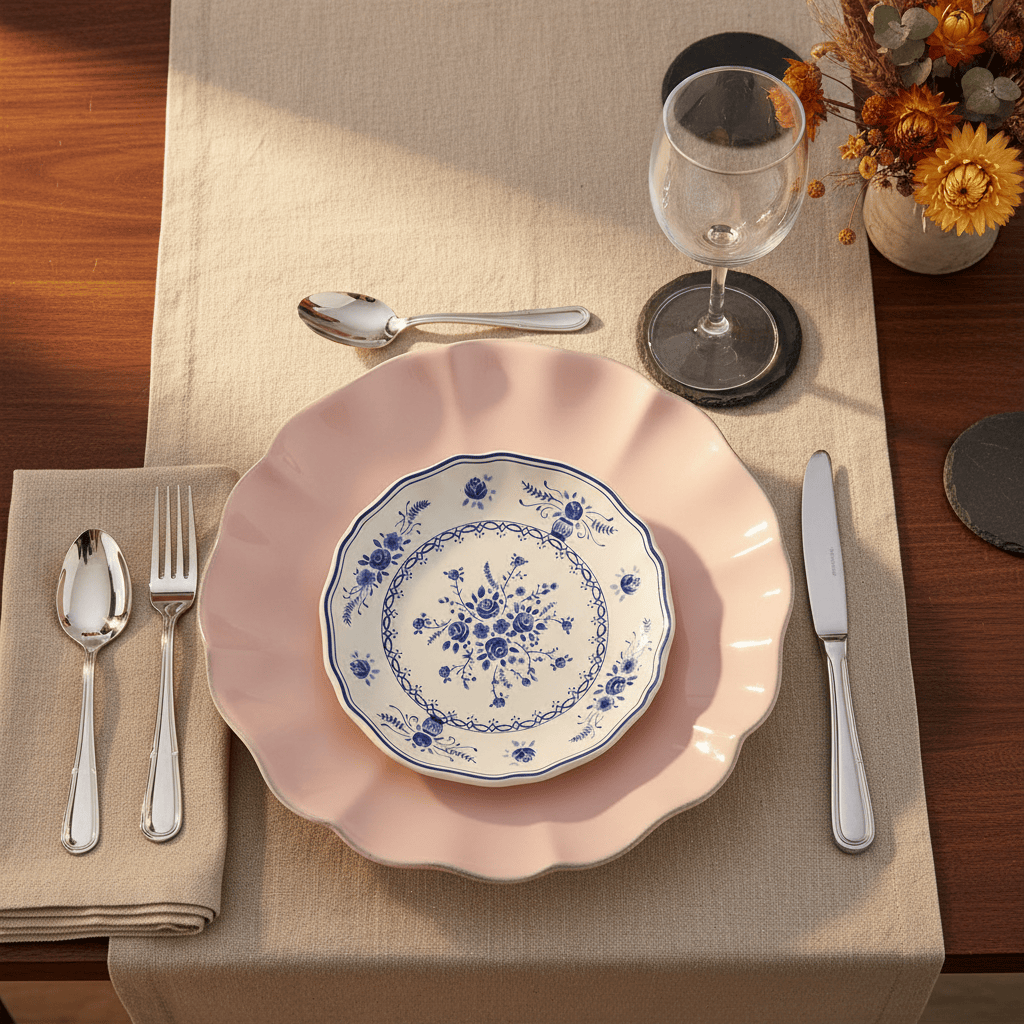 luisa-paix-o-rosa-vila-duo-assiettes-gr-s-rose-17-28-cm image 2