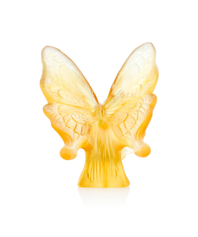 daum-univers-animalier-papillon-ambre-jaune-sculpture-p-te-de-verre image 1