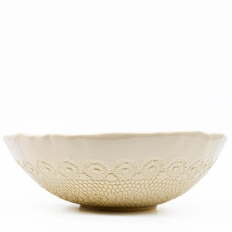 luisa-paix-o-vaisselle-portugaise-saladier-flores-beige-25-cm image 1