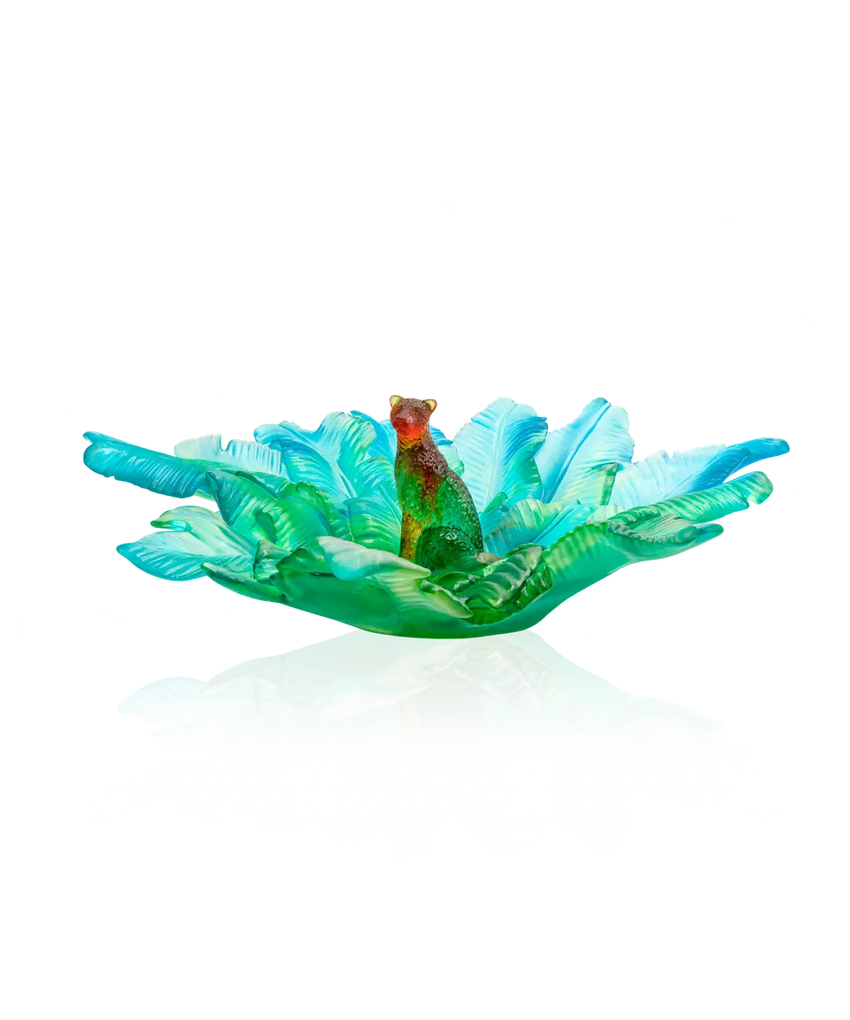 daum-voyage-tropical-centre-de-table-cristal-l-opard image 1
