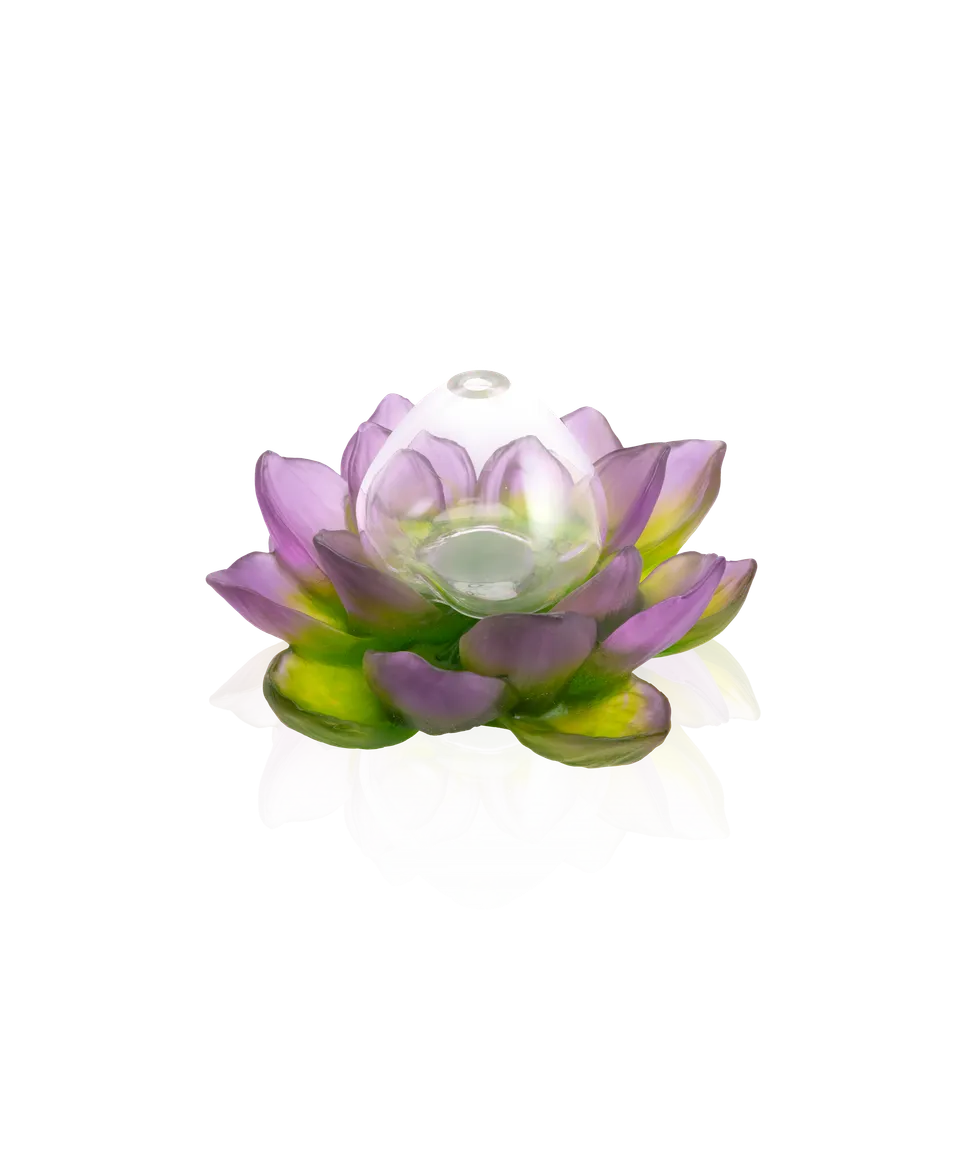 daum-jardin-de-lotus-soliflore-cristal-violet-vert image 1