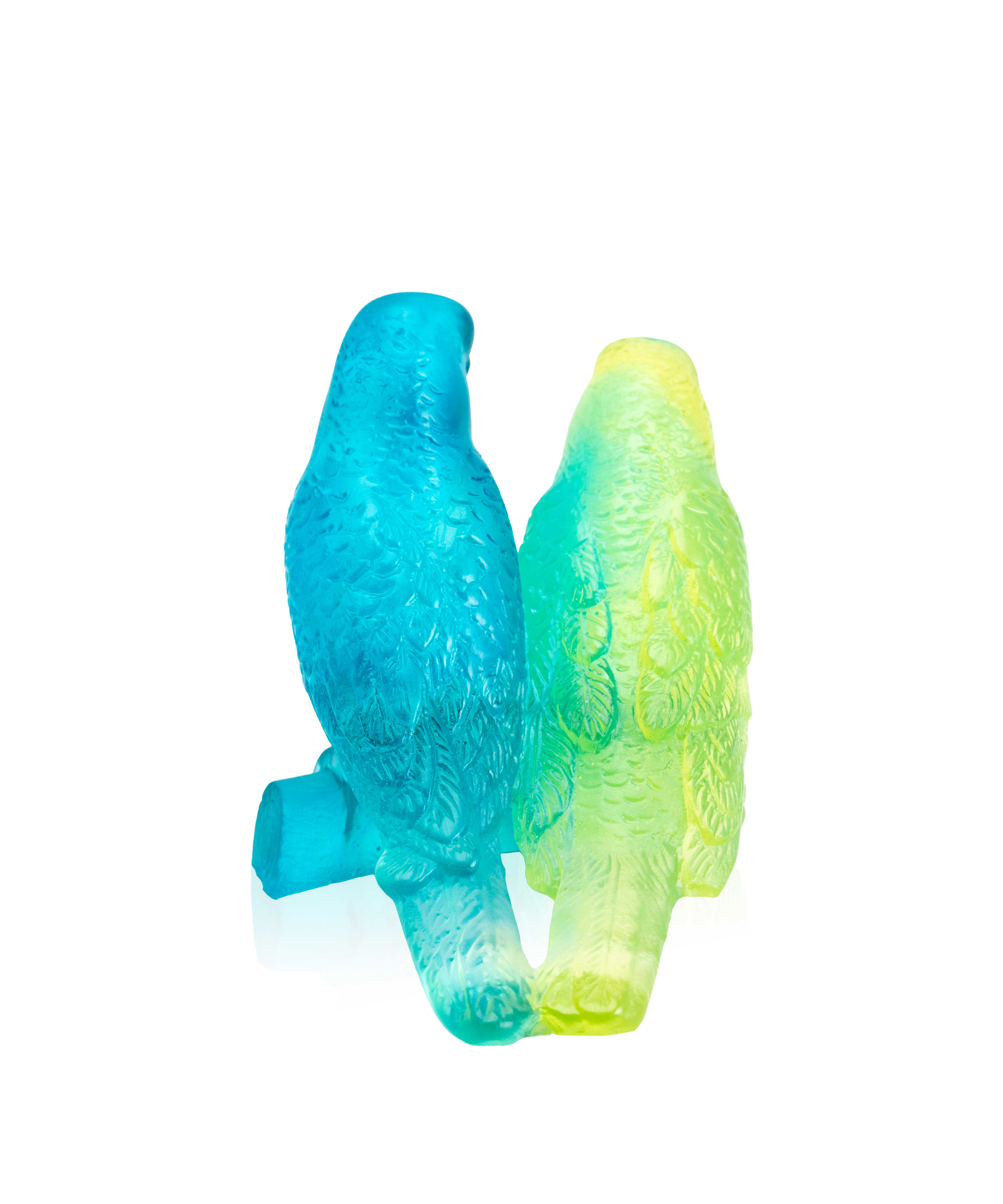 daum-univers-animalier-couple-perruches-sculpture-bleu image 2