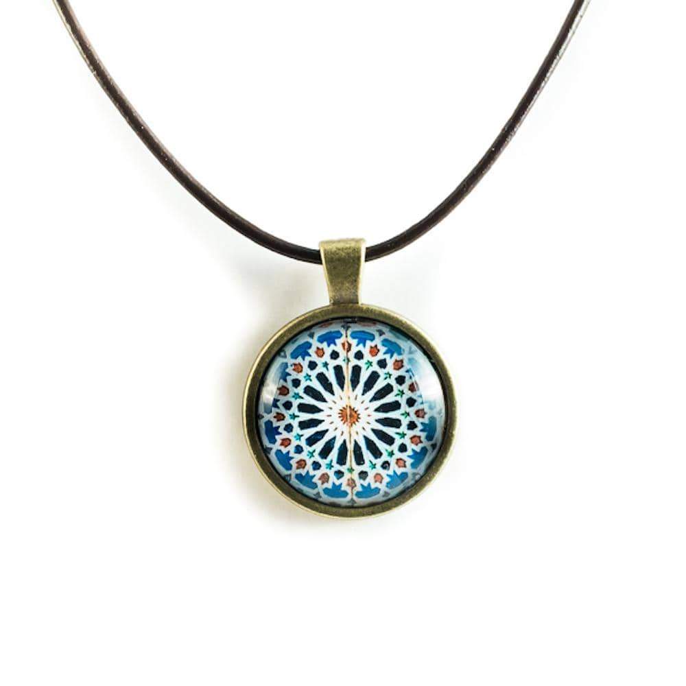 luisa-paix-o-azulejo-collier-cuir-brun-pendentif-44-cm image 1