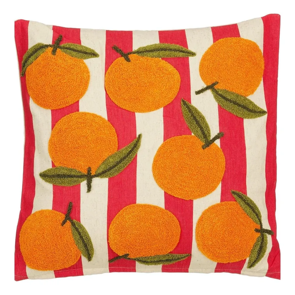 mica-decorations-orange-coussin-d-coratif-45x45-fleuri image 1
