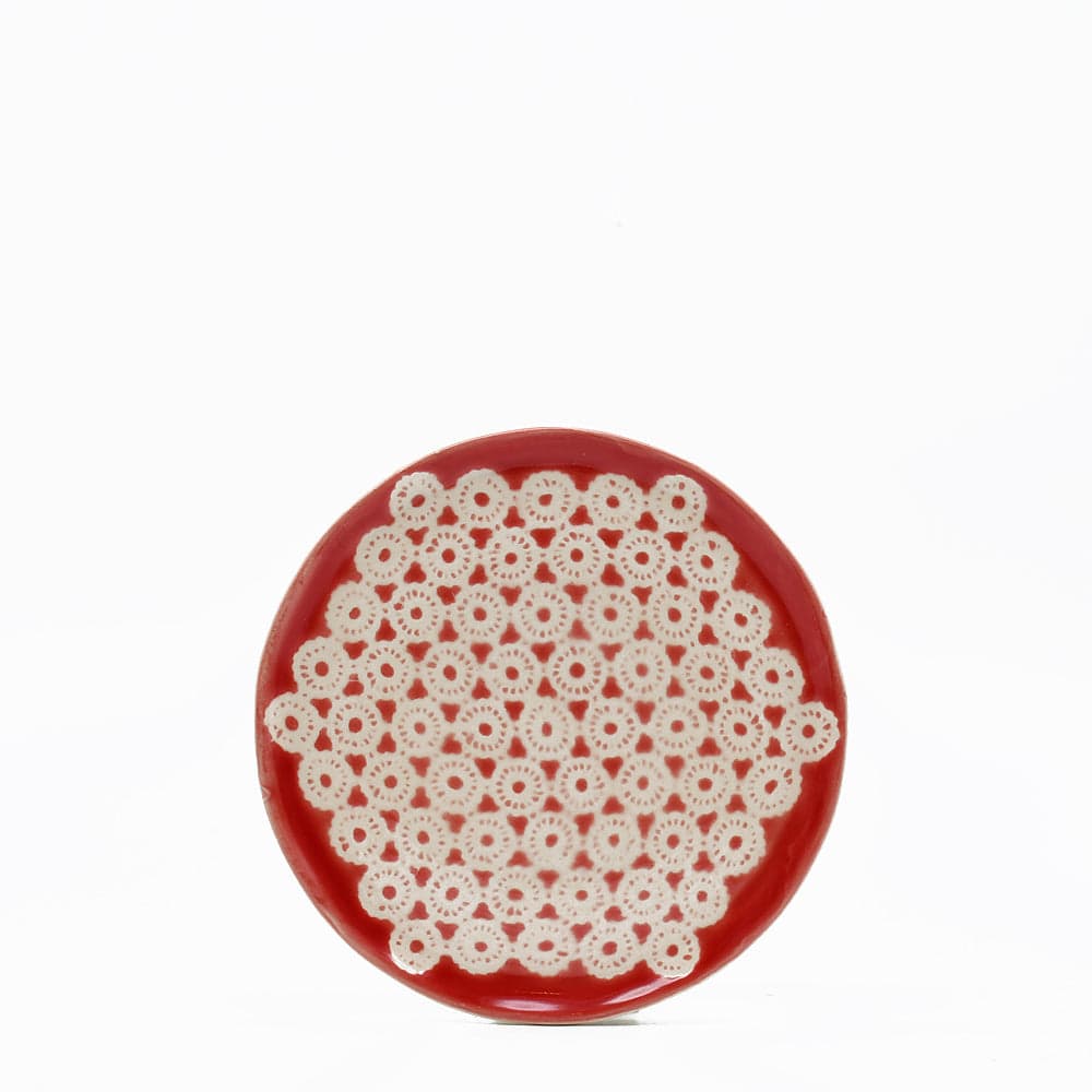 luisa-paix-o-renda-assiette-c-ramique-rouge-22-cm-motif-1 image 3