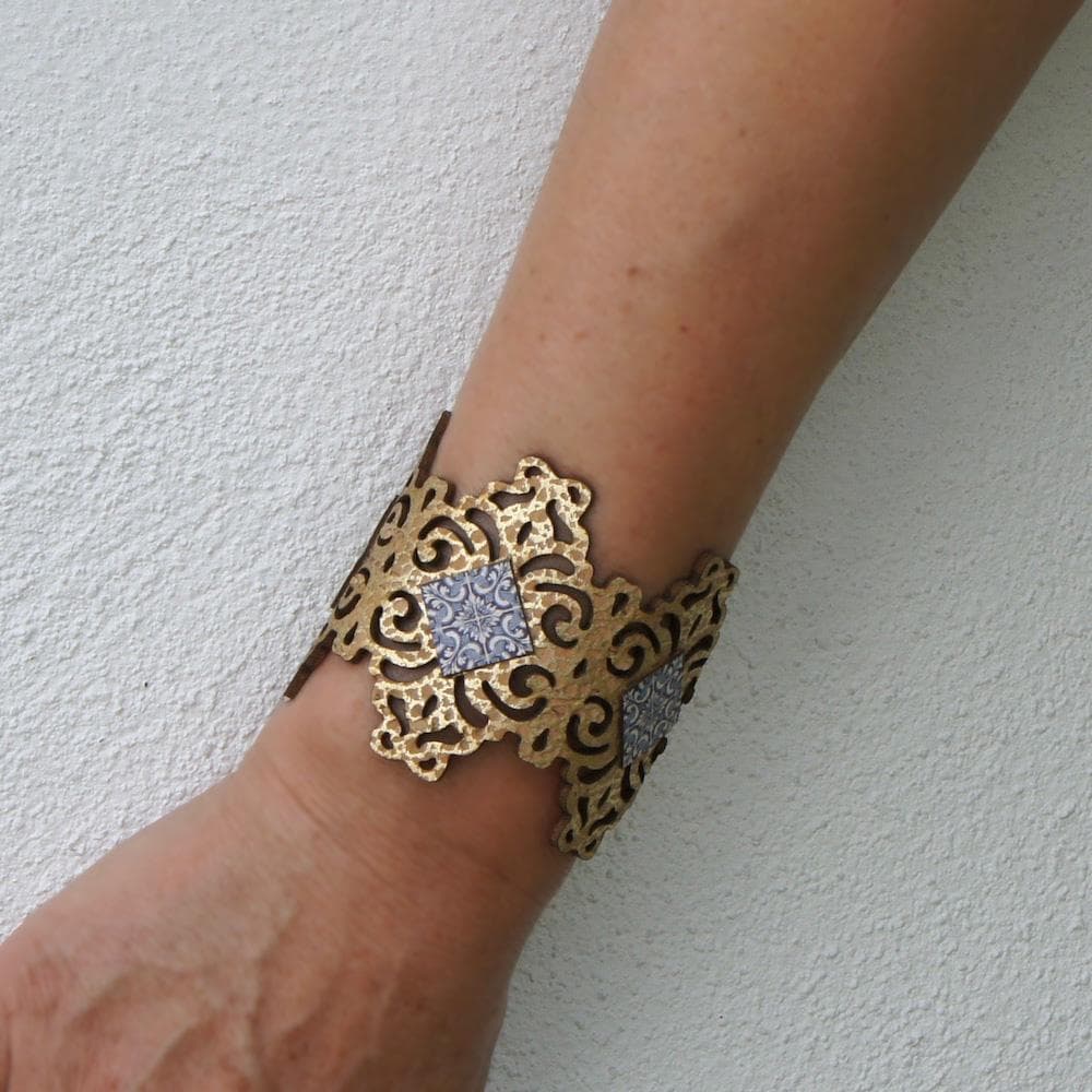 luisa-paix-o-azulejos-bracelet-manchette-li-ge-bleu-6cm image 4