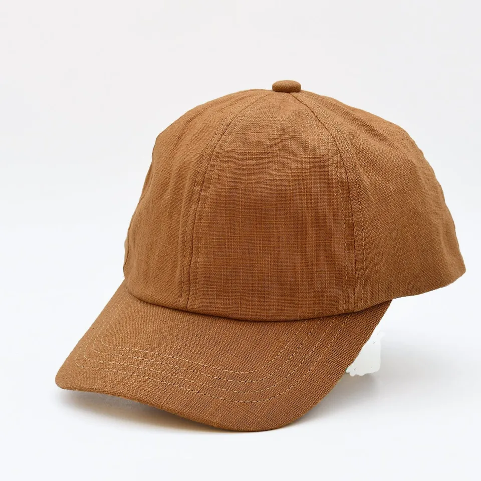 luisa-paix-o-accessoires-du-portugal-casquette-en-lin-camel-taille-unique image 1