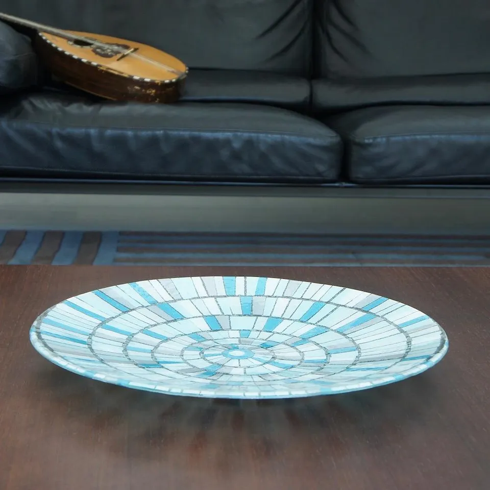 luisa-paix-o-marinha-grande-grand-plat-verre-fusionn-bleu-50cm image 1