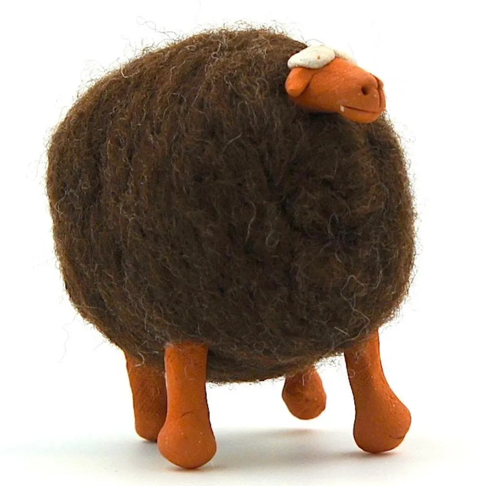 luisa-paix-o-ovelha-peluche-d-corative-mouton-marron-laine image 1