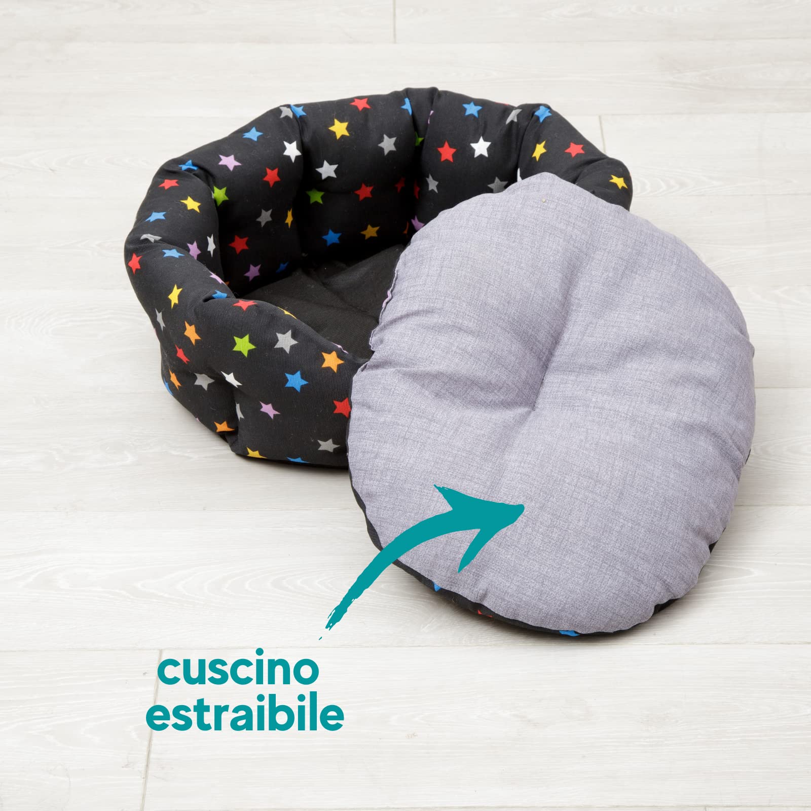 baroni-home-pet-panier-ovale-toiles-color-es-m-45x55cm-coton image 5
