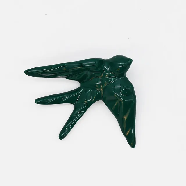 luisa-paix-o-hirondelle-c-ramique-verte-d-co-murale-10-cm image 1