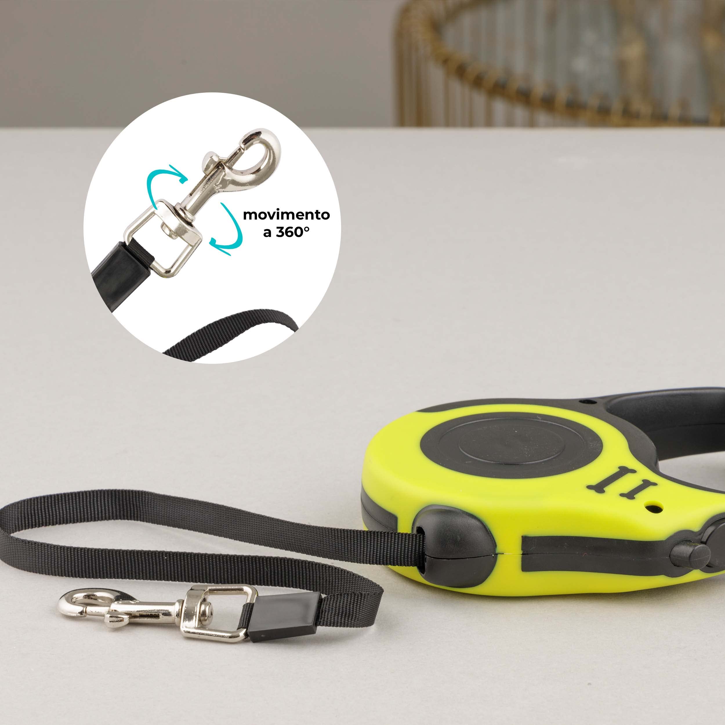 baroni-home-pet-laisse-r-tractable-5m-jaune-nylon-50kg image 4