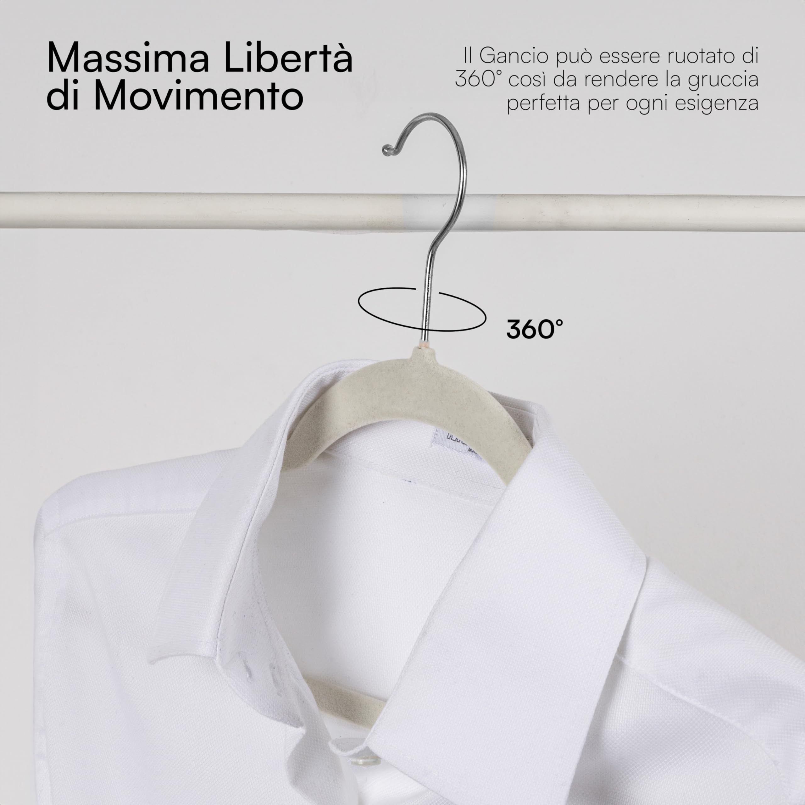 baroni-home-organizzazione-cintres-velours-cr-me-50-pi-ces-44-5-cm image 5