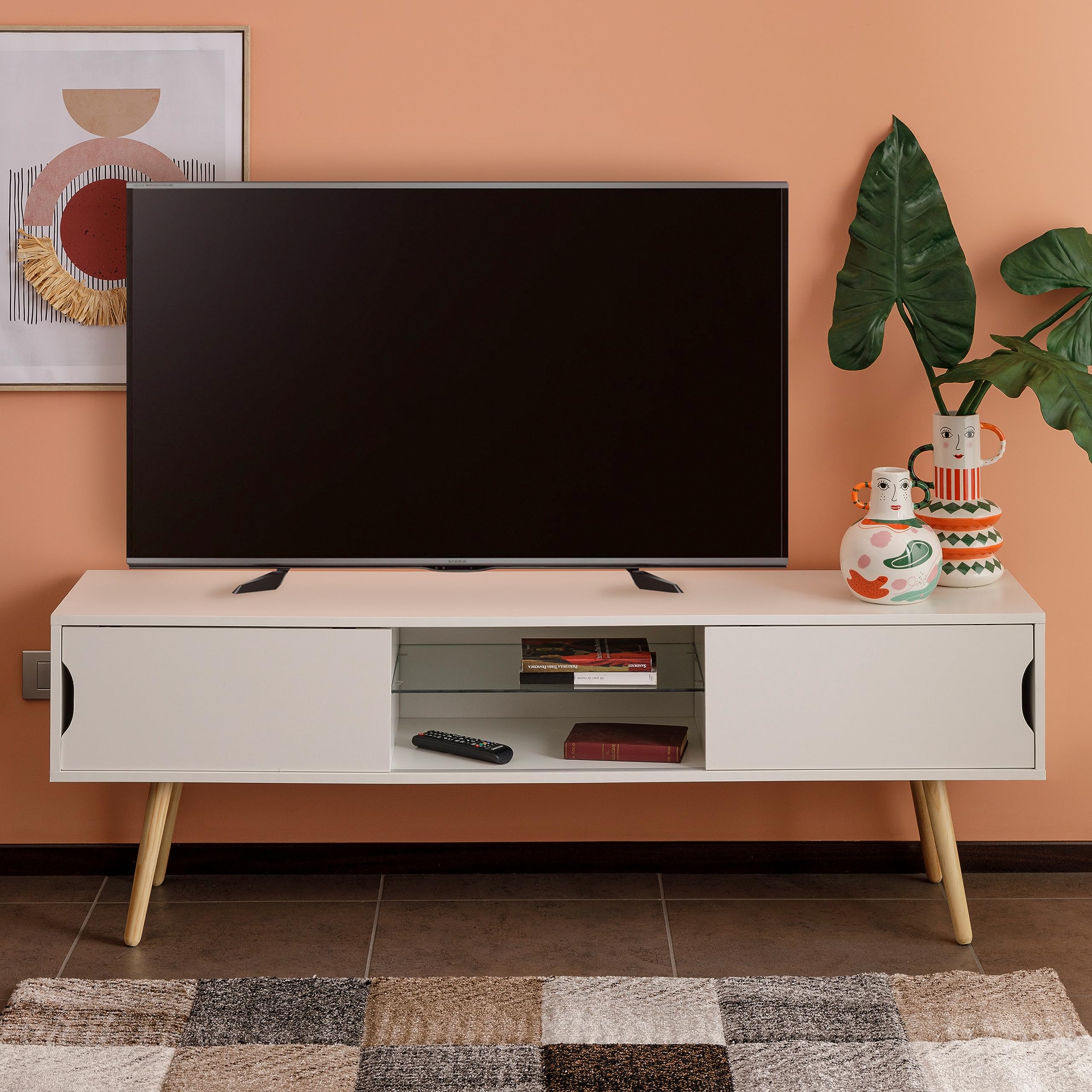 baroni-home-mobili-meuble-tv-blanc-porte-coulissante-150-cm image 2