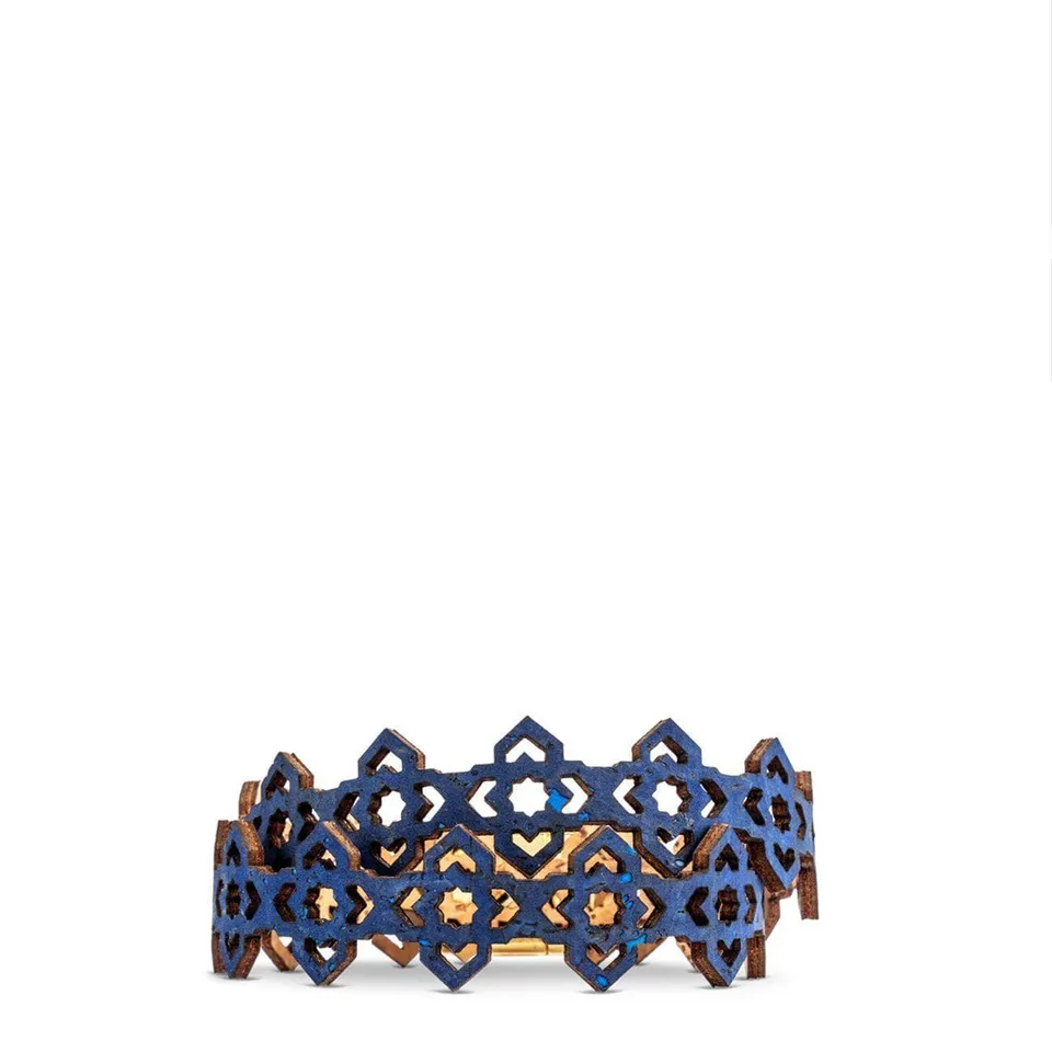 luisa-paix-o-bijoux-du-portugal-bracelet-li-ge-double-bleu-marine image 1
