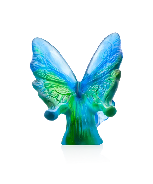 daum-univers-animalier-papillon-bleu-vert-sculpture image 1