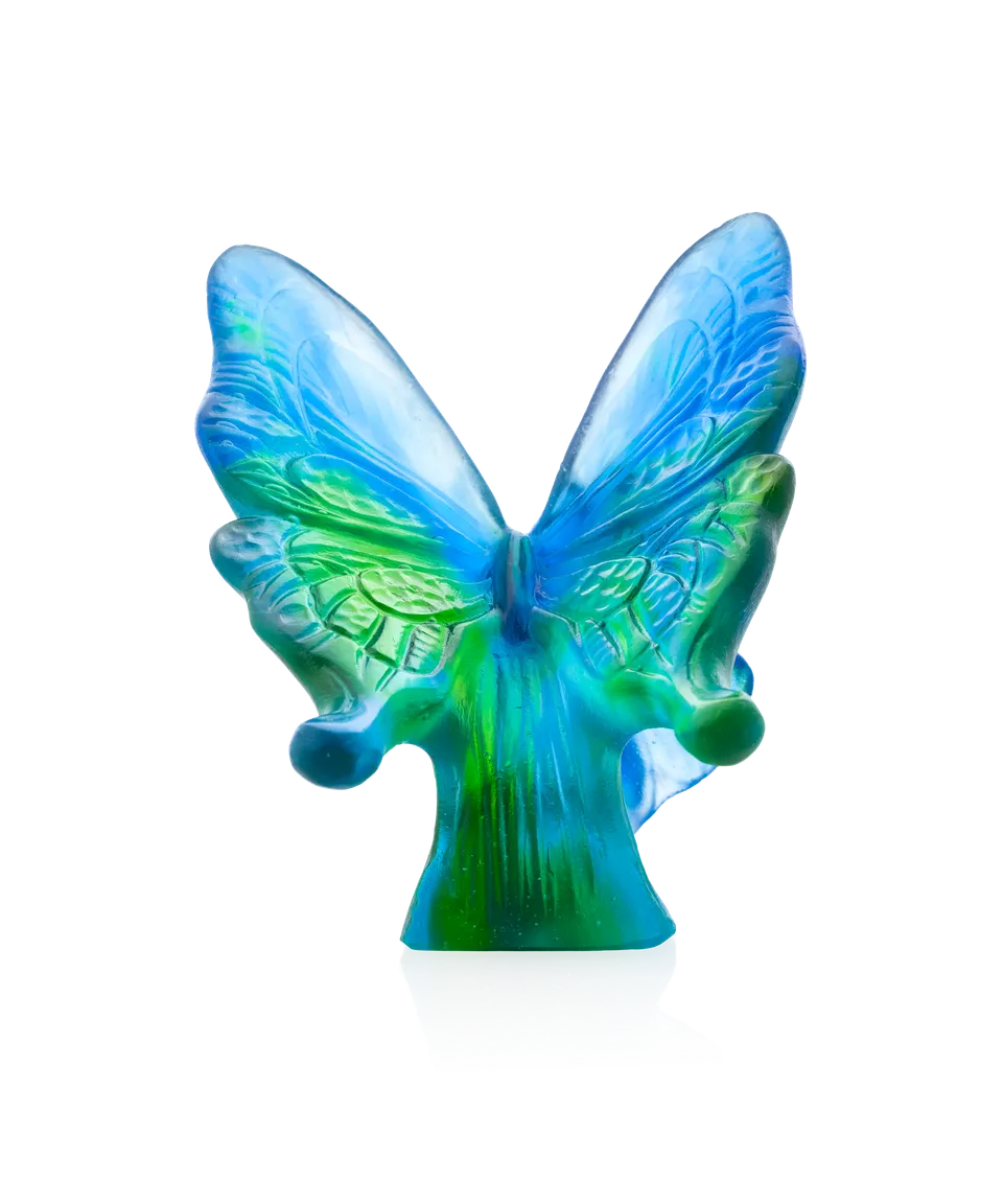 daum-univers-animalier-papillon-bleu-vert-sculpture image 1