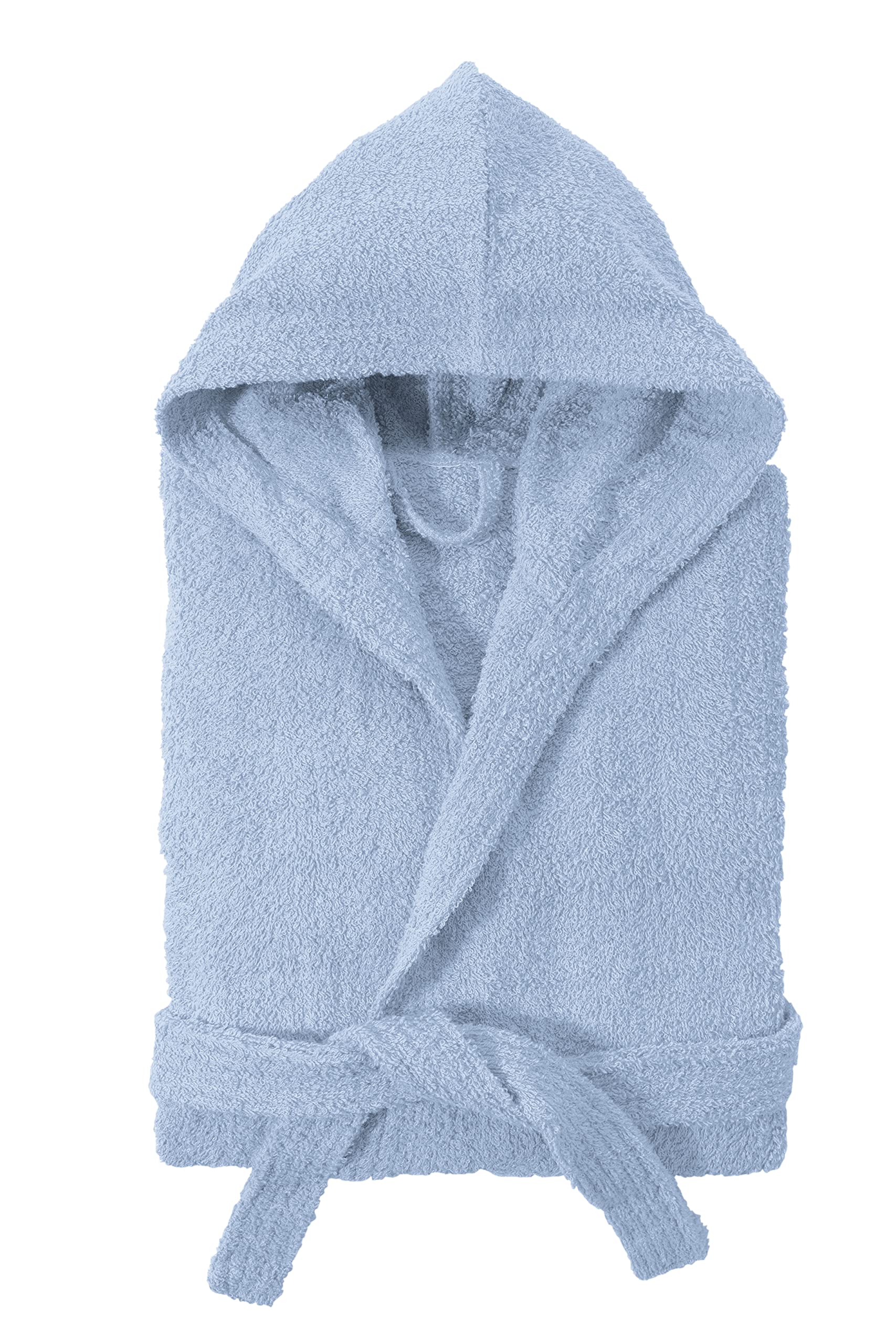 baroni-home-peignoir-enfant-capuche-coton-bleu-ciel-6-ans image 1