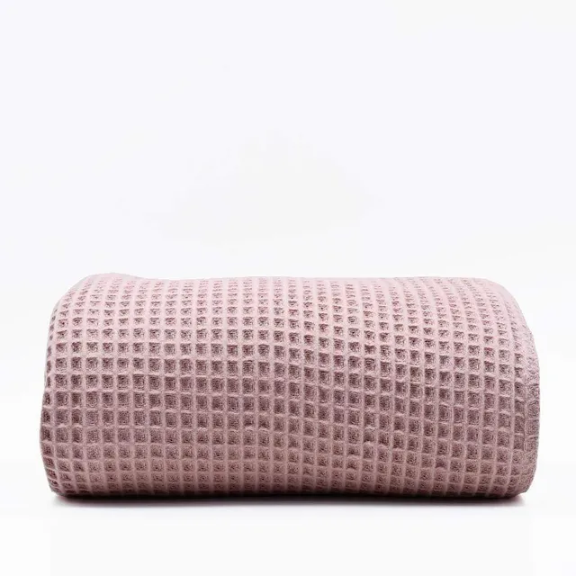 luisa-paix-o-plaid-coton-gaufr-rose-200x140-cm image 1