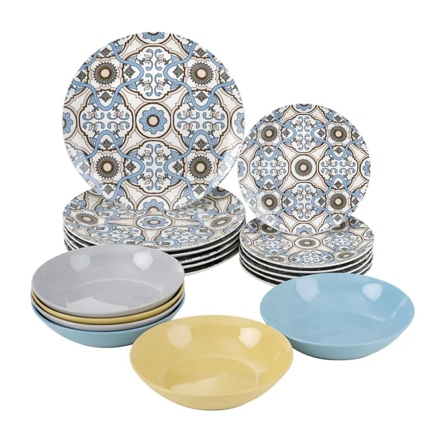 baroni-home-cucina-service-assiettes-18-pi-ces-color-6-personnes image 1