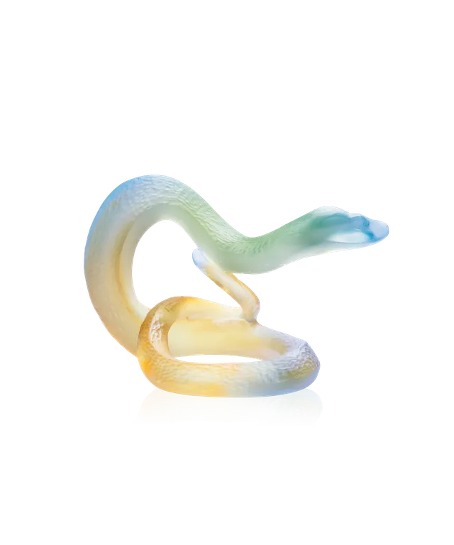 daum-univers-animalier-serpent-horoscope-sculpture-ambre-verte image 1