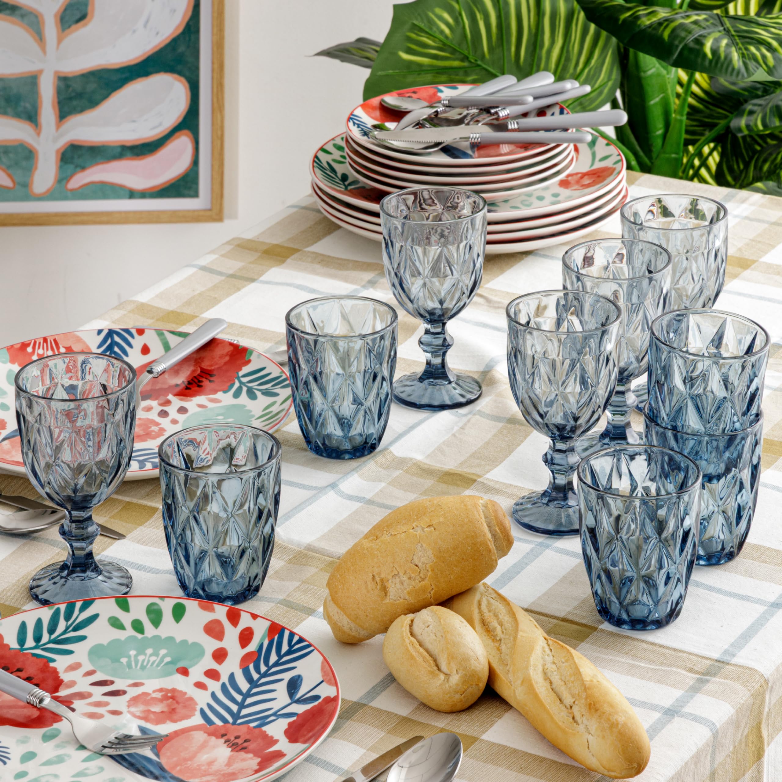 baroni-home-cucina-lot-6-verres-diamant-bleu-30-cl image 2
