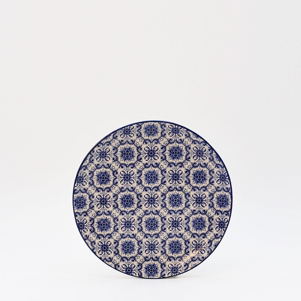 luisa-paix-o-padr-o-assiette-c-ramique-bleue-20-cm image 1
