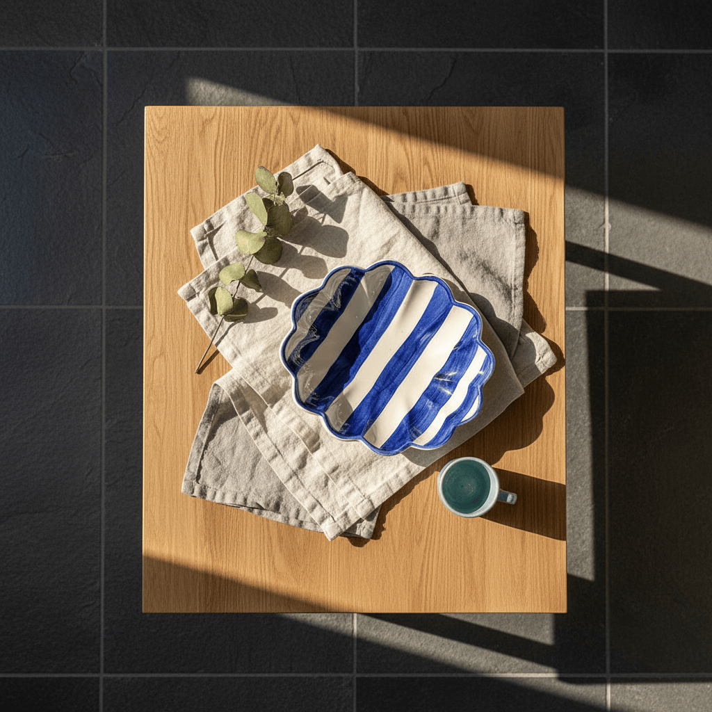 luisa-paix-o-costa-nova-mar-plat-bleu-cobalt-29x26-cm image 2