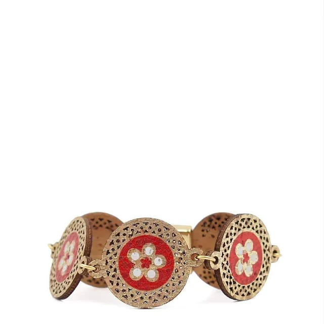 luisa-paix-o-bijoux-du-portugal-bracelet-li-ge-flores-rouge-16-5-cm image 1