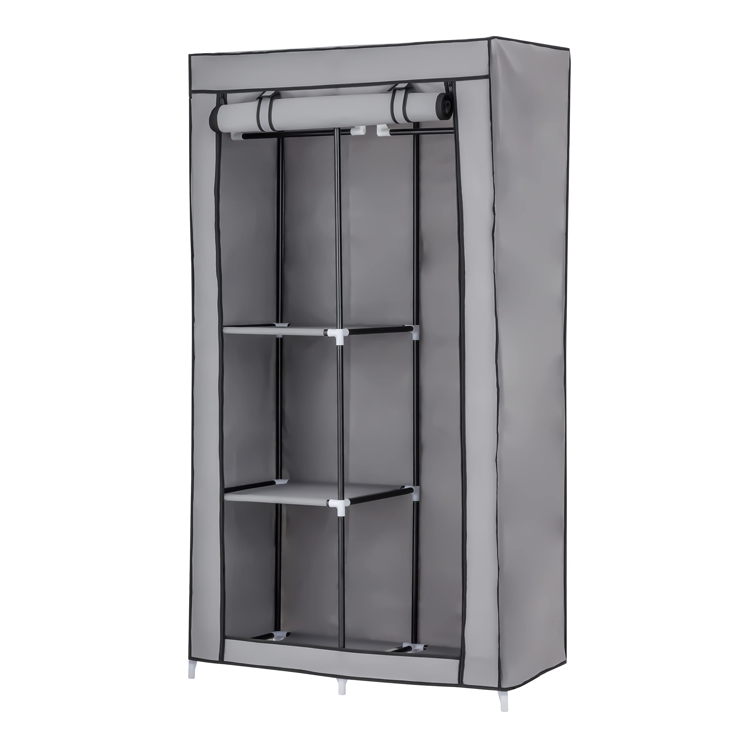 baroni-home-organizzazione-armoire-tissu-pliable-gris-1-tag-re-45x70x155-cm image 8
