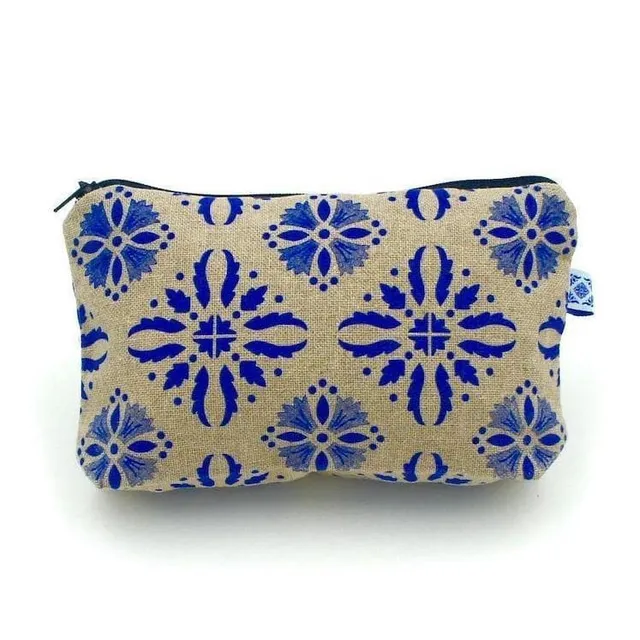 luisa-paix-o-accessoires-du-portugal-pochette-lin-18cm-azulejos image 1