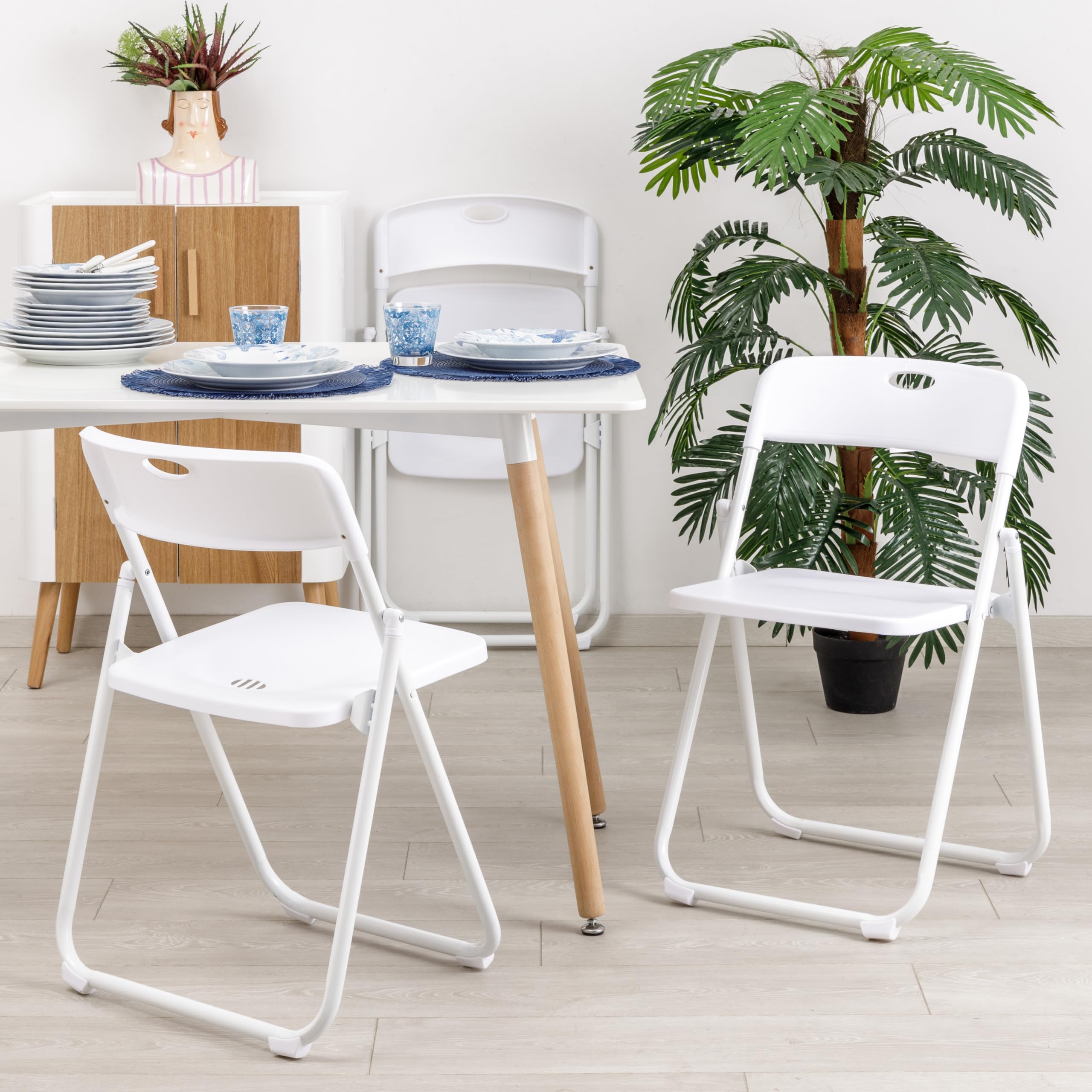 baroni-home-sedie-chaise-pliante-blanche-acier-pvc-1-pi-ce image 6