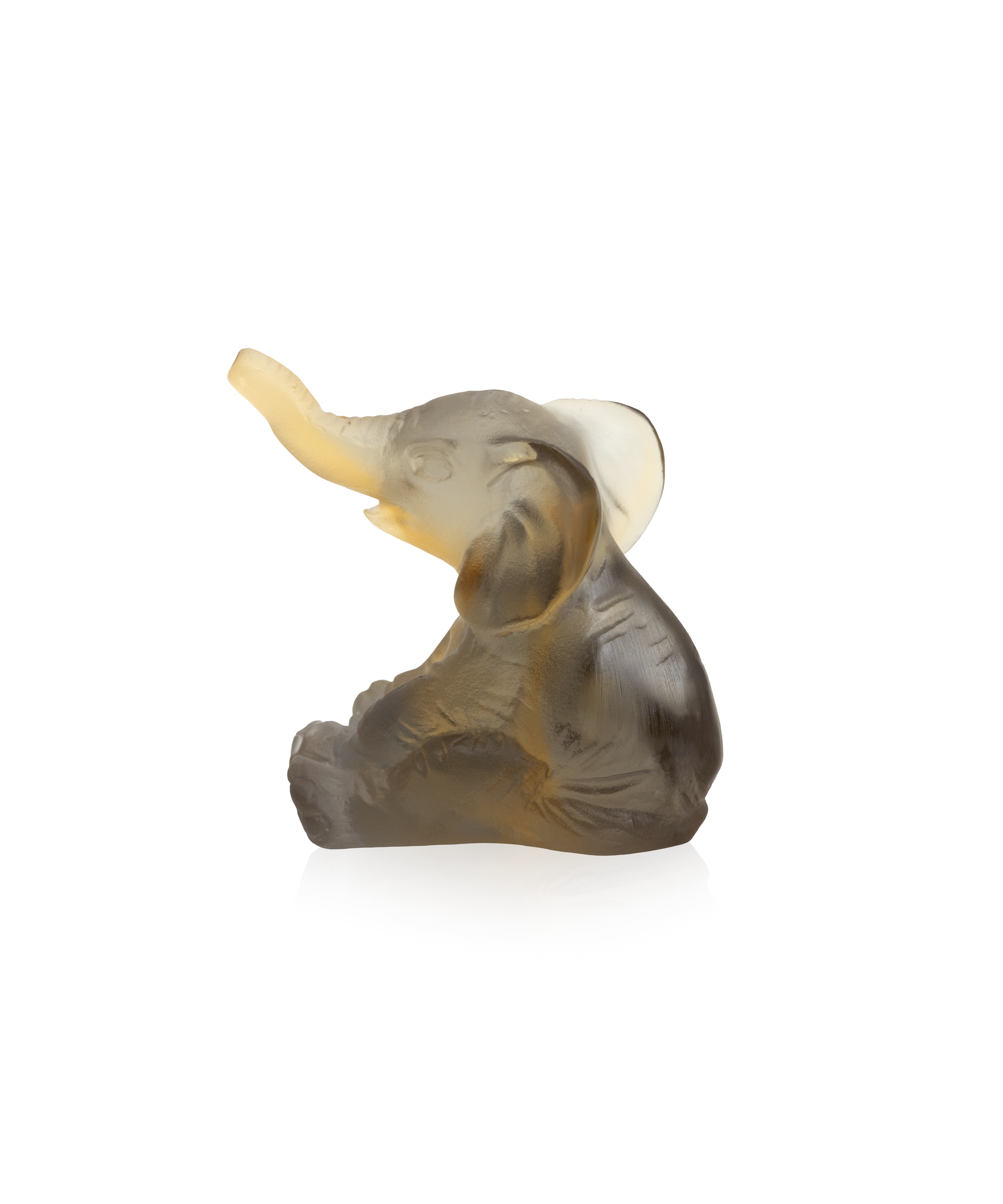 daum-mini-l-phant-statuette-ambre-gris-p-te-de-verre image 1