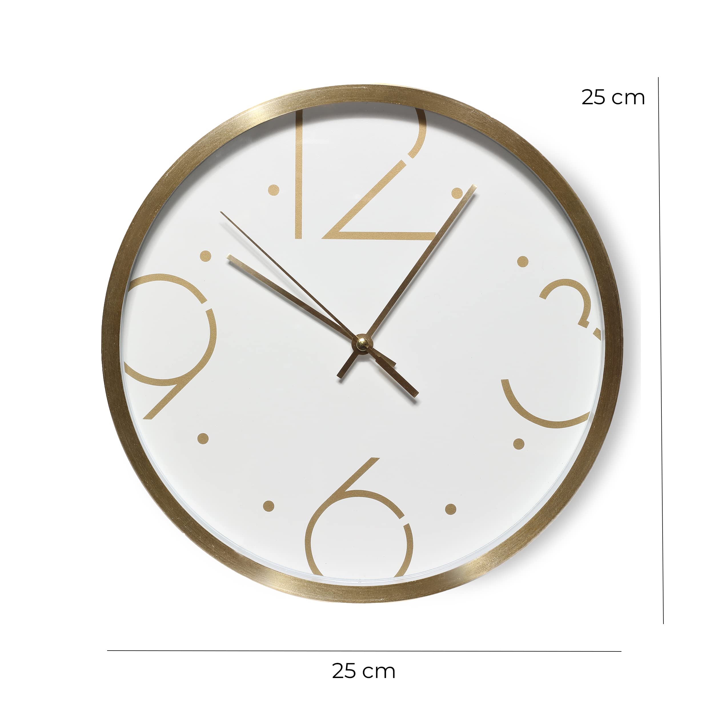 baroni-home-orologi-horloge-murale-pvc-nombres-or-25-cm-silencieuse image 2
