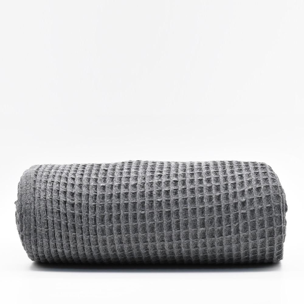 luisa-paix-o-plaid-coton-gaufr-gris-fonc-200x140-cm image 1