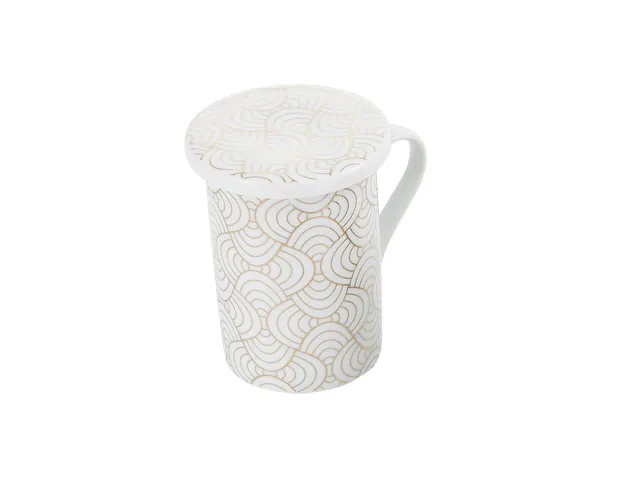 baroni-home-cucina-tasse-th-filtre-blanc-or-11-cm image 1