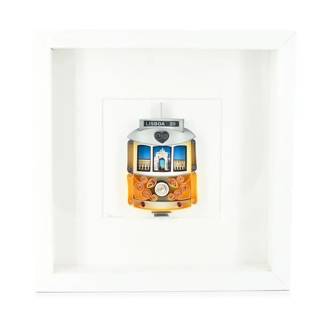 luisa-paix-o-electrico-28-tableau-paperolles-tramway-lisbonne-fait-main image 1