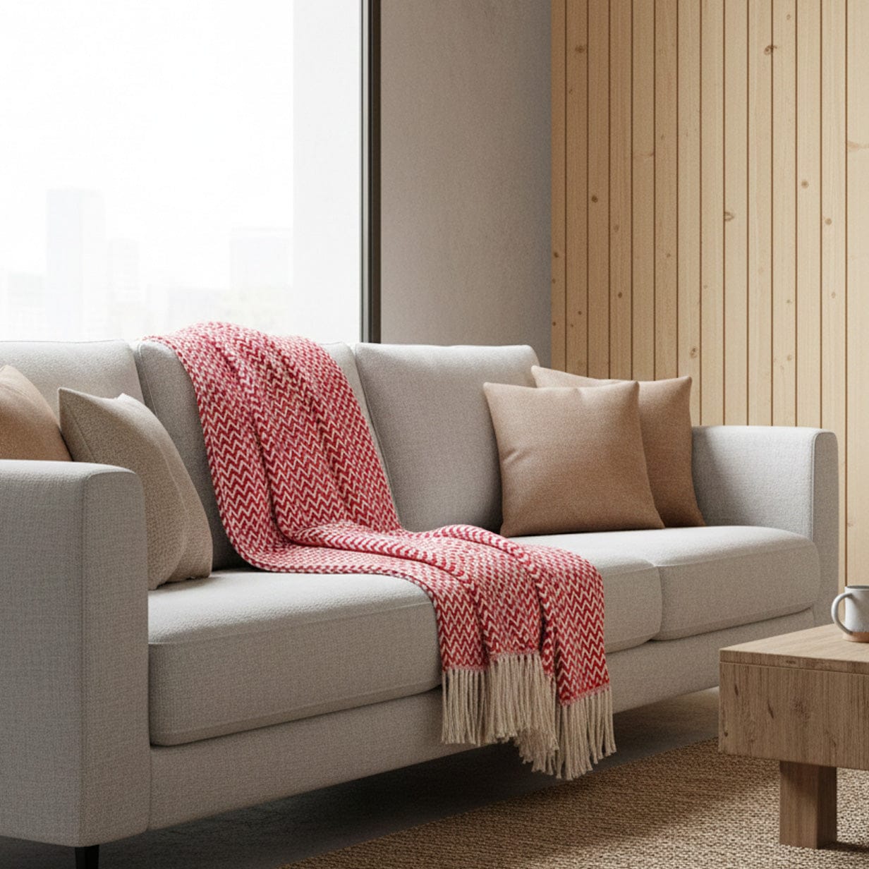 luisa-paix-o-ondas-plaid-coton-rouge-180x130-cm-artisanal image 2