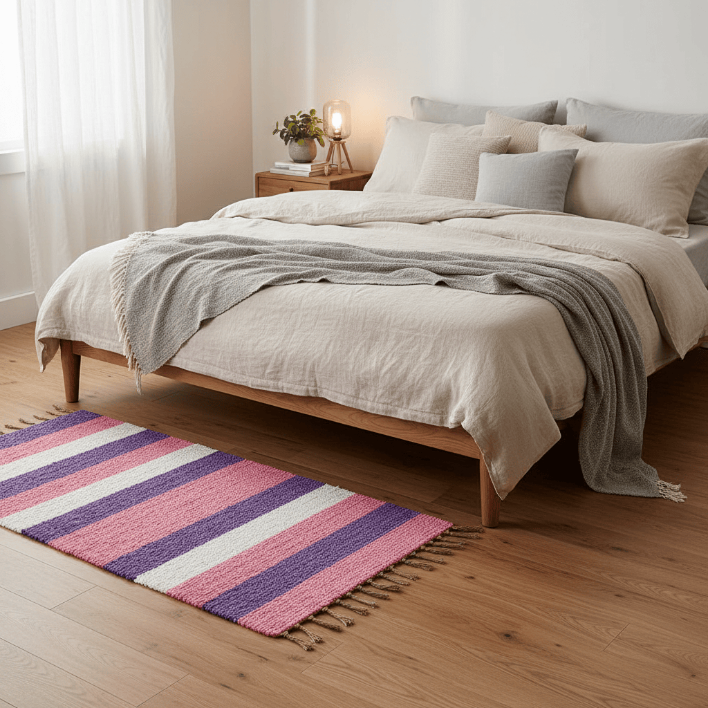 luisa-paix-o-tapis-artisanal-ray-tapis-rose-violet-140x70 image 3