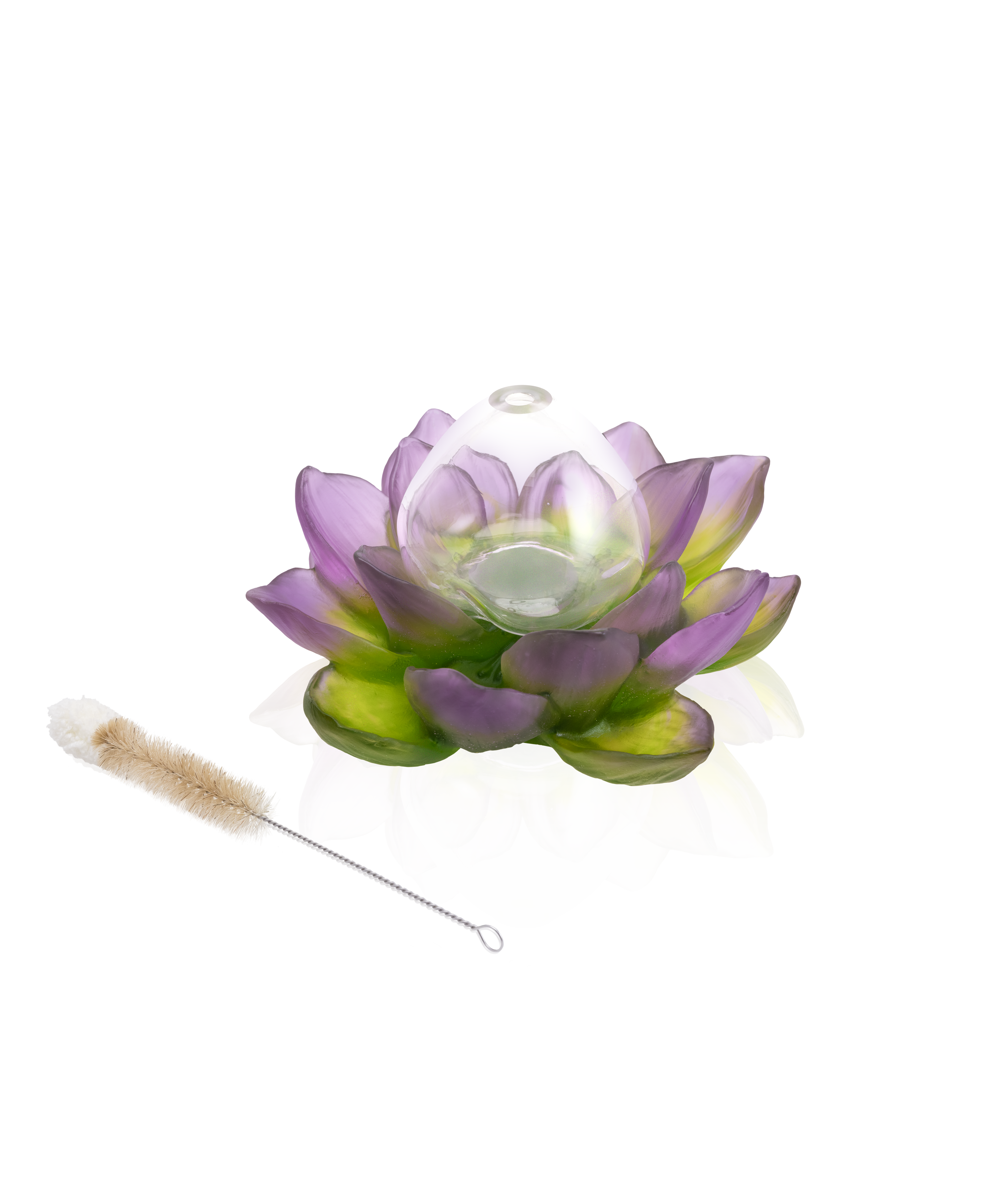 daum-jardin-de-lotus-soliflore-cristal-violet-vert image 3